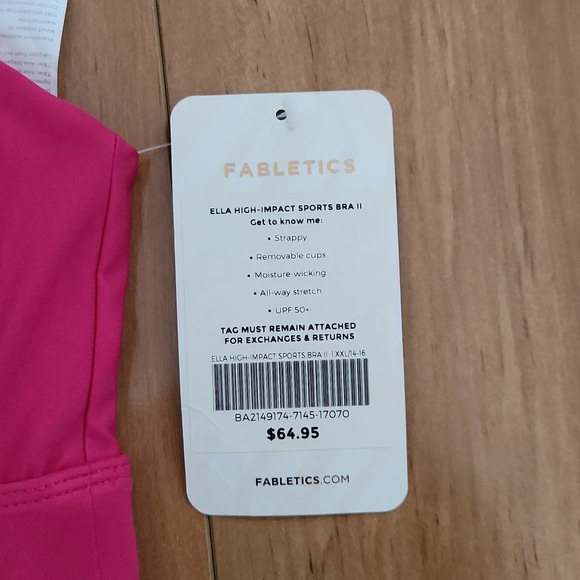 Fabletics | No-Bounce Sports Bra, Dark Pink Color, Size XXL.. NWT - Picture 6 of 10